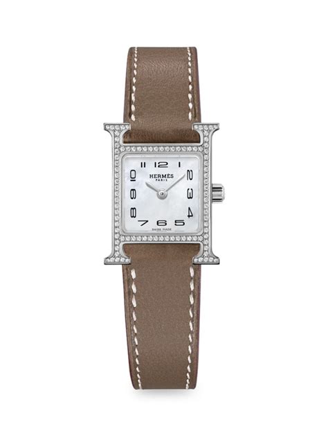 hermes watch saks|hermes diamond strap watch.